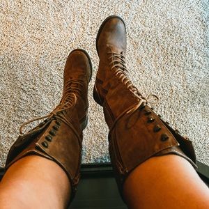 Lace Up Knee High Boots